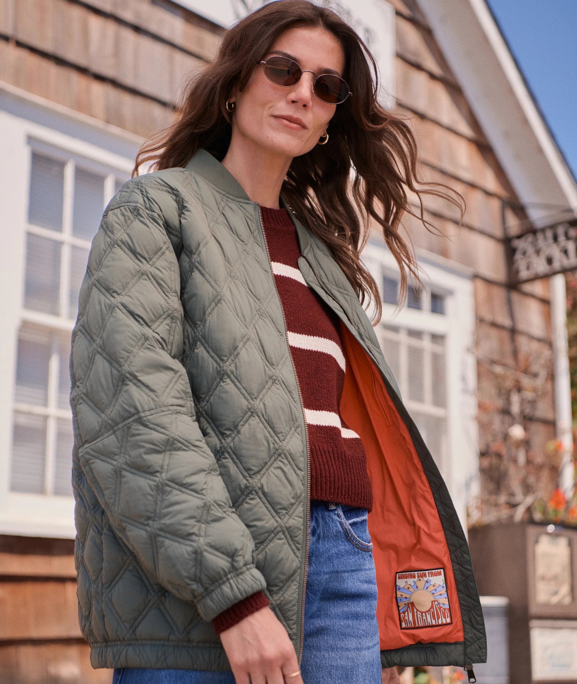 W’S MARINA QUILTED OVERSIZED BOMBER