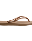 SLIM SQUARE LOGO METALLIC SANDAL