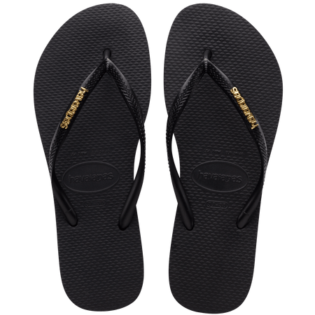 W'S SLIM LOGO METALLIC FLIP FLOPS