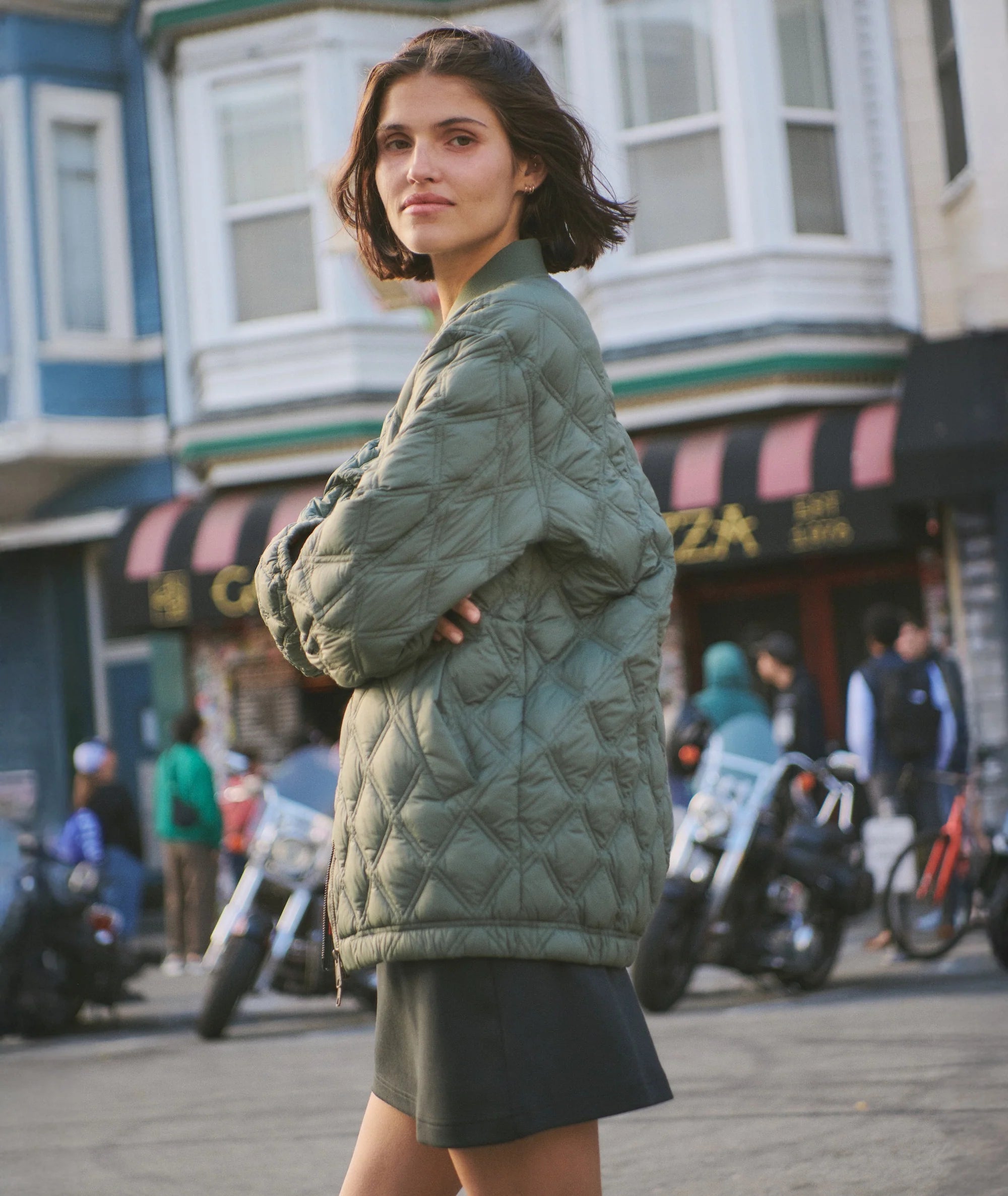 W’S MARINA QUILTED OVERSIZED BOMBER