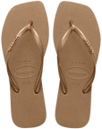 SLIM SQUARE LOGO METALLIC SANDAL
