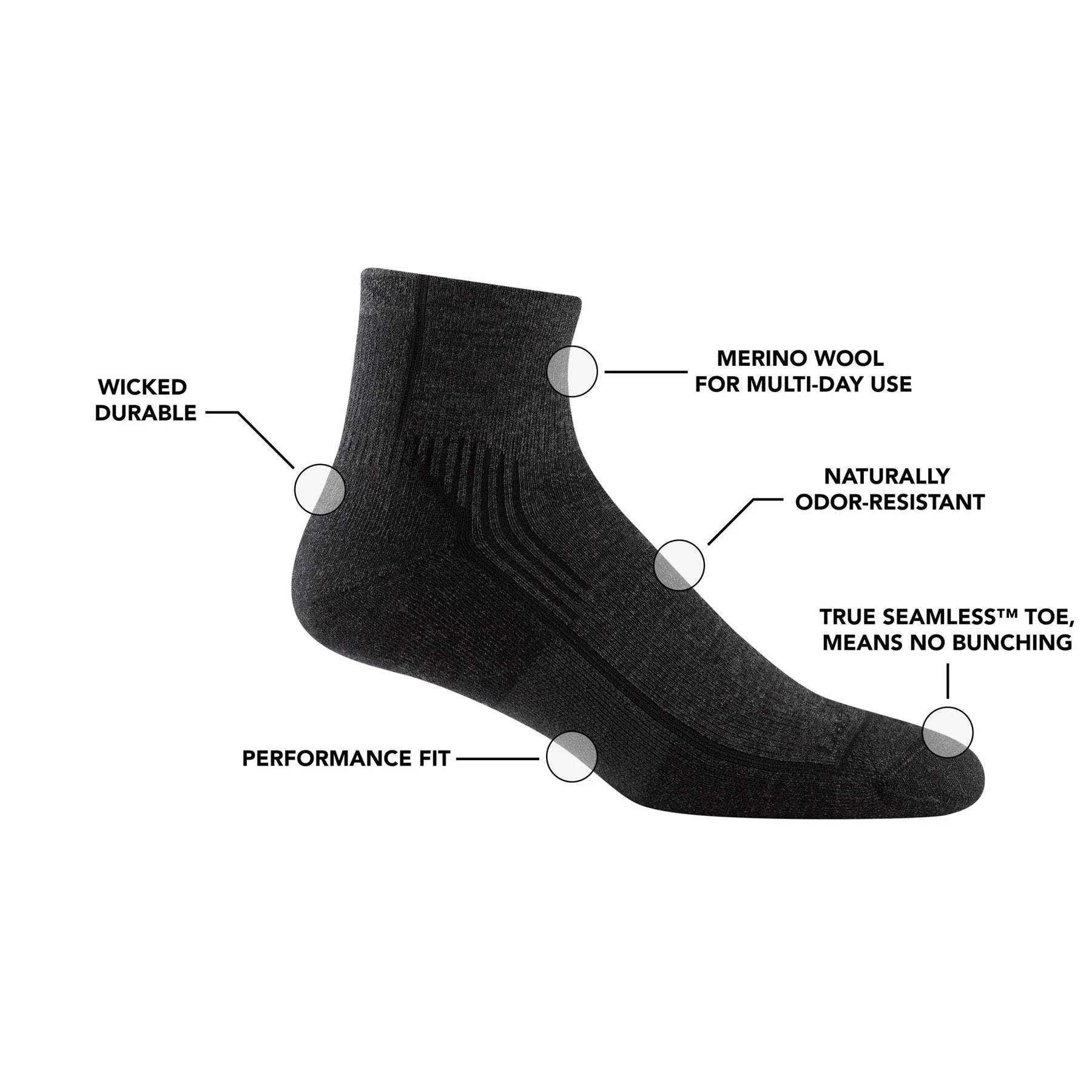 M'S HIKER QUARTER MIDWEIGHT W/CUSHION