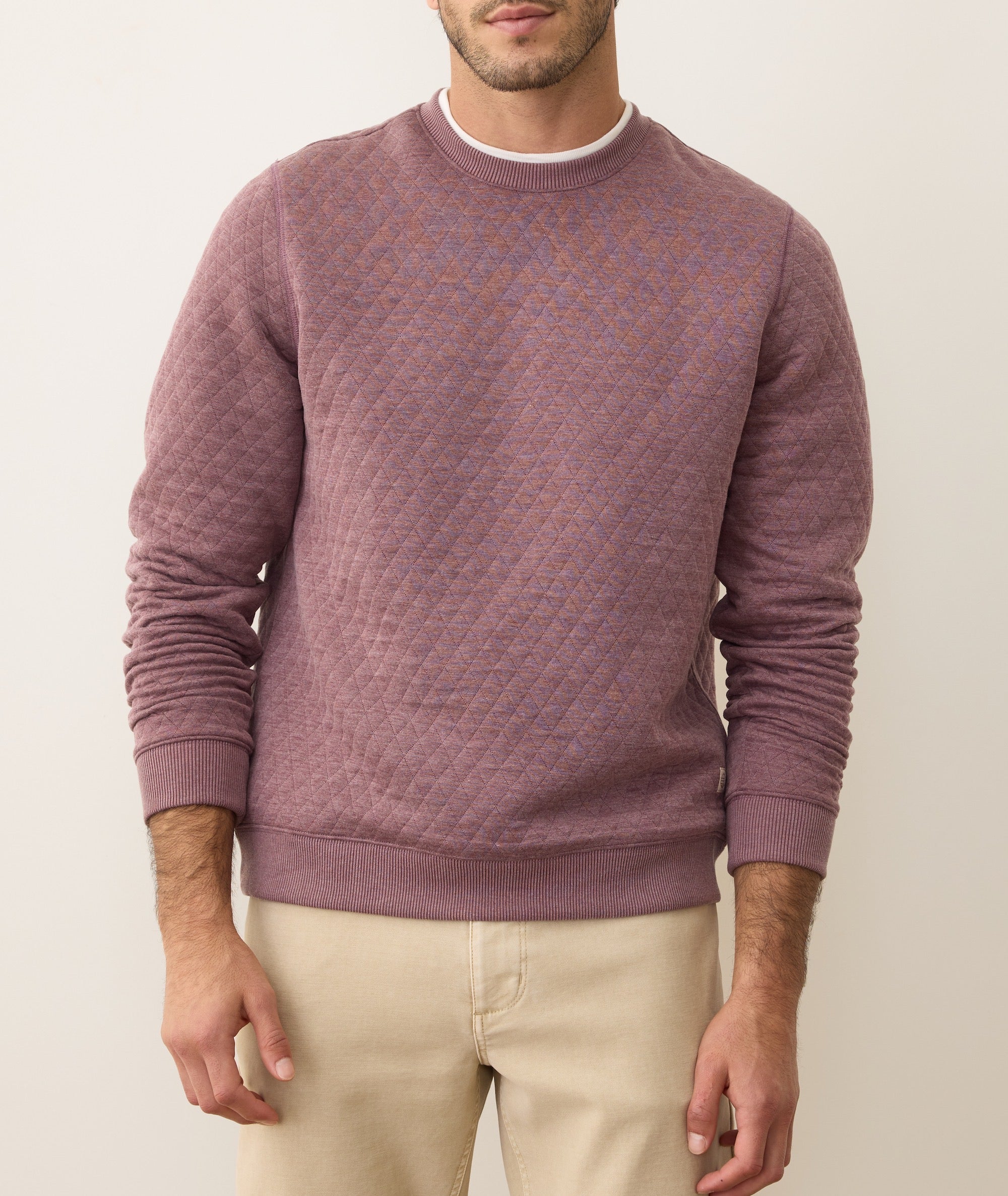 M'S CORBET QUILTED CREWNECK