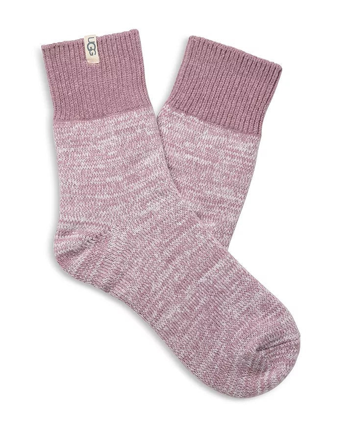 W'S RIB KNIT SLOUCHY QUARTER SOCK