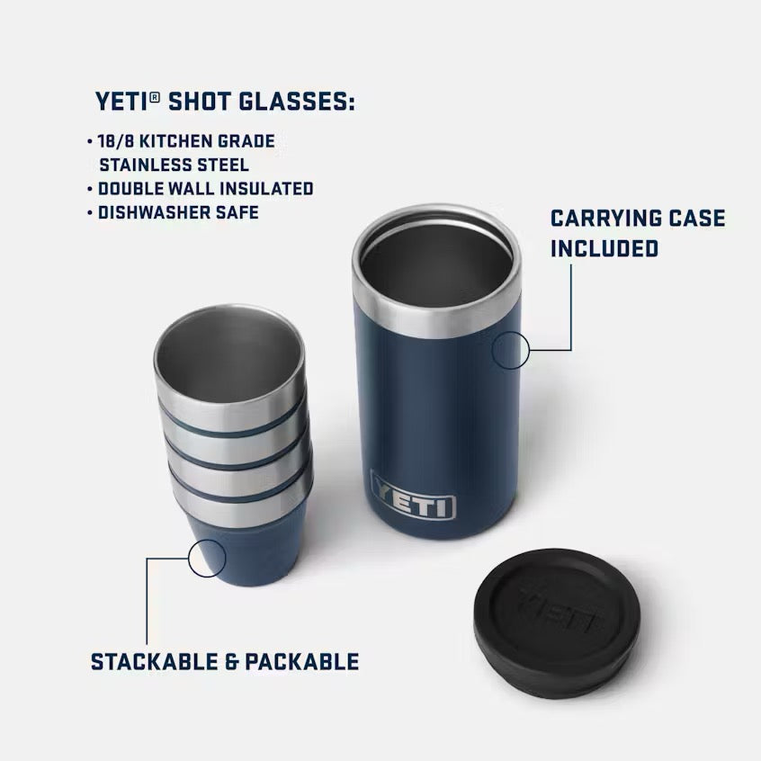 YETI SHOT GLASSES W/CARRYING CASE