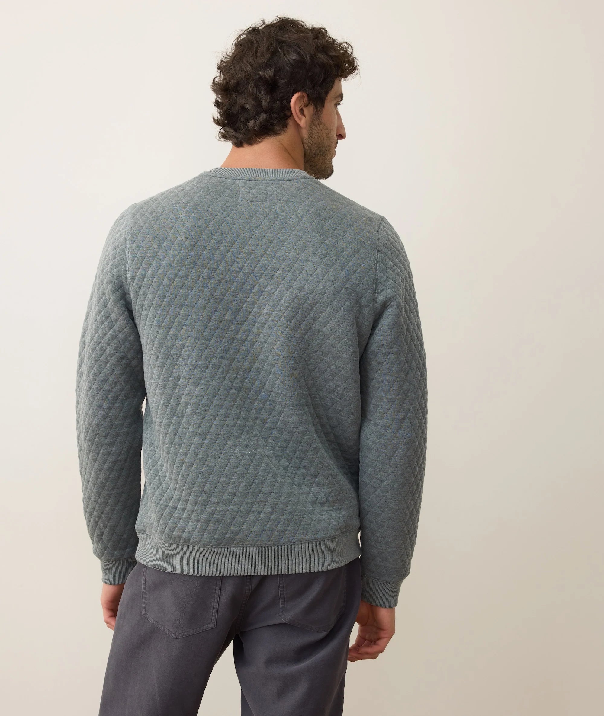 M'S CORBET QUILTED CREWNECK