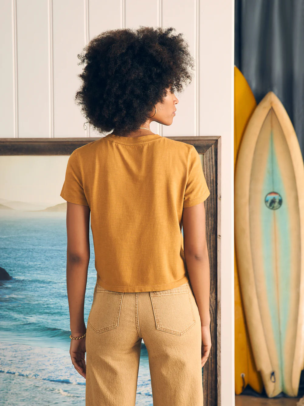 SUNWASHED CROPPED CREW TEE