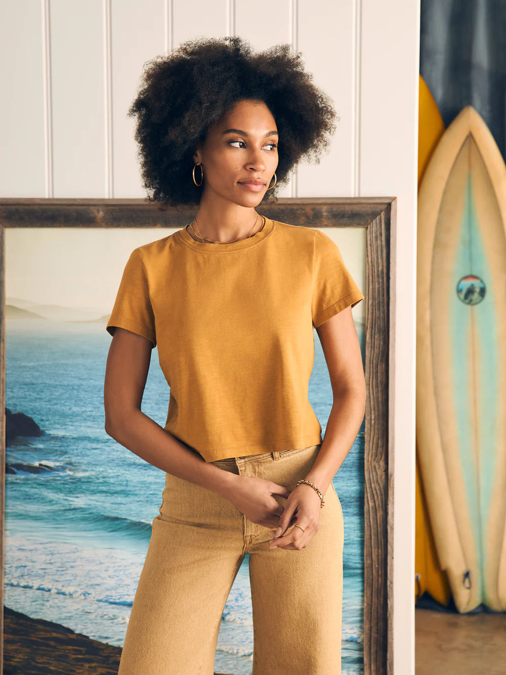 SUNWASHED CROPPED CREW TEE