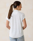 LINNEA JOHNNY COLLAR SHORT-SLEEVE T-SHIRT