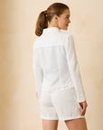 TWO PALMS LINEN RAW-EDGE JACKET