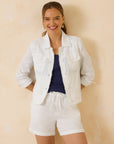 TWO PALMS LINEN RAW-EDGE JACKET