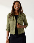 TWO PALMS LINEN RAW-EDGE JACKET