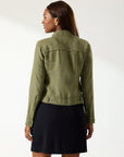 TWO PALMS LINEN RAW-EDGE JACKET