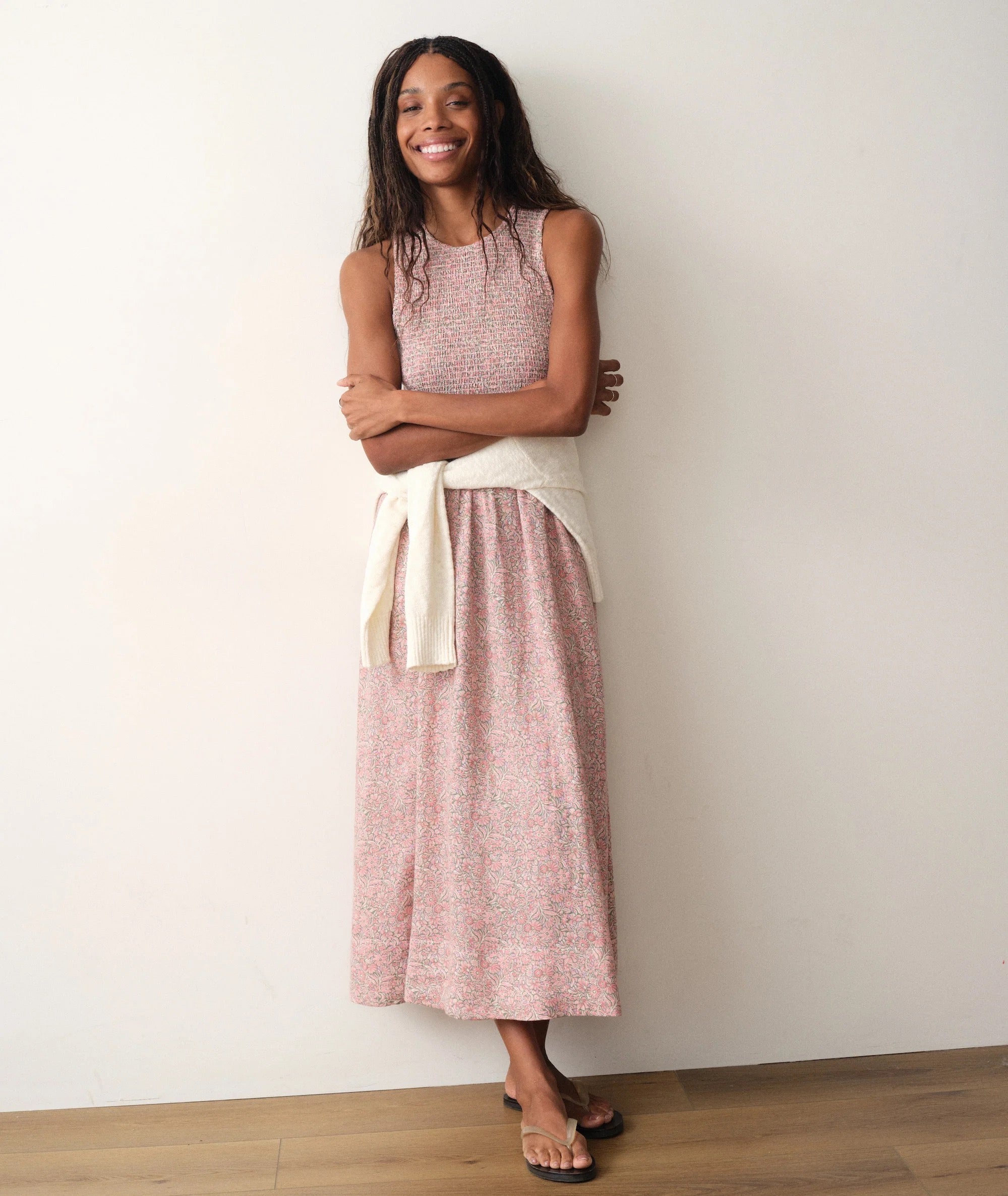W'S DARCY POPLIN SMOCKED DRESS