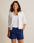 TWO PALMS LINEN RAW-EDGE JACKET
