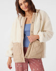 W'S MEENA HIGH PILE FLEECE QUILTED JACKET