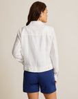 TWO PALMS LINEN RAW-EDGE JACKET