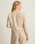 TWO PALMS LINEN RAW-EDGE JACKET