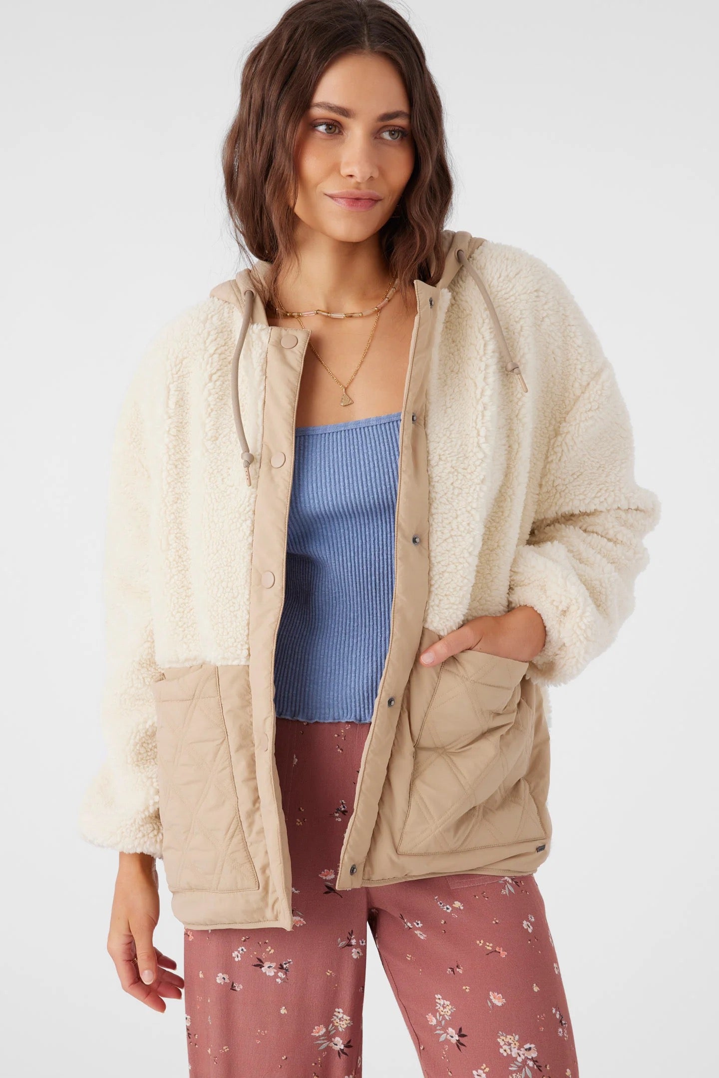 W&#39;S MEENA HIGH PILE FLEECE QUILTED JACKET