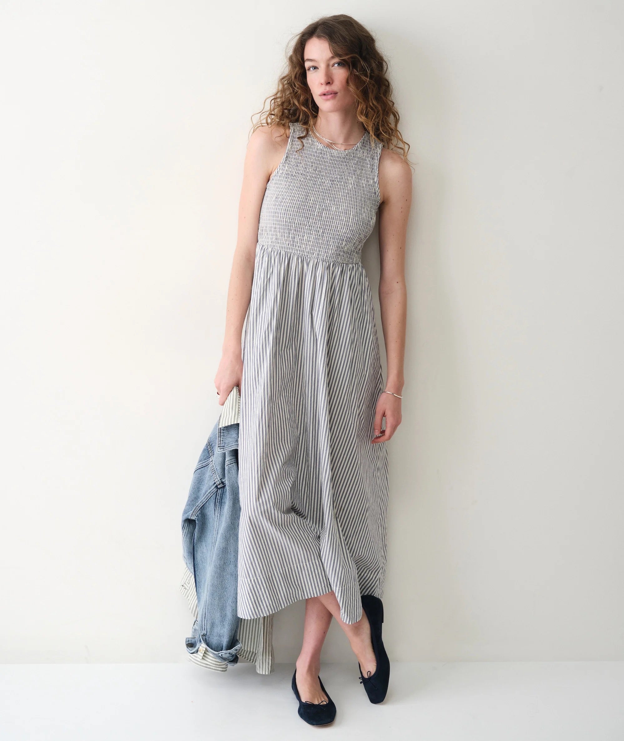 W'S DARCY POPLIN SMOCKED DRESS