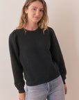 W'S CORBET QUILTED PUFF SLEEVE CREWNECK