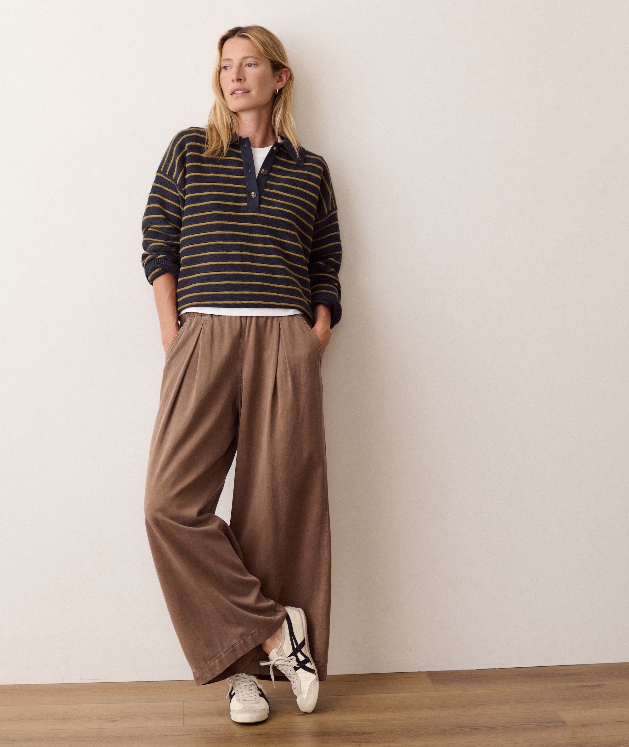 ALLISON PLEATED WIDE LEG TROUSER