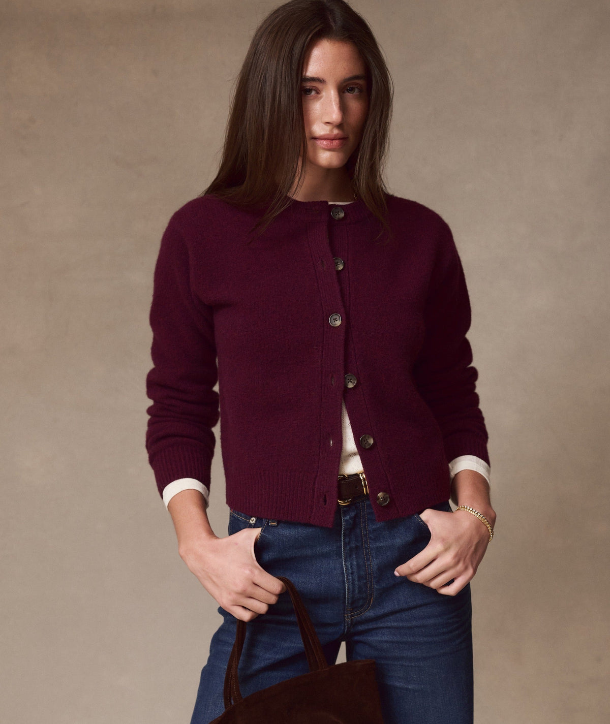 W'S COASTAL MERINO CREWNECK CARDIGAN