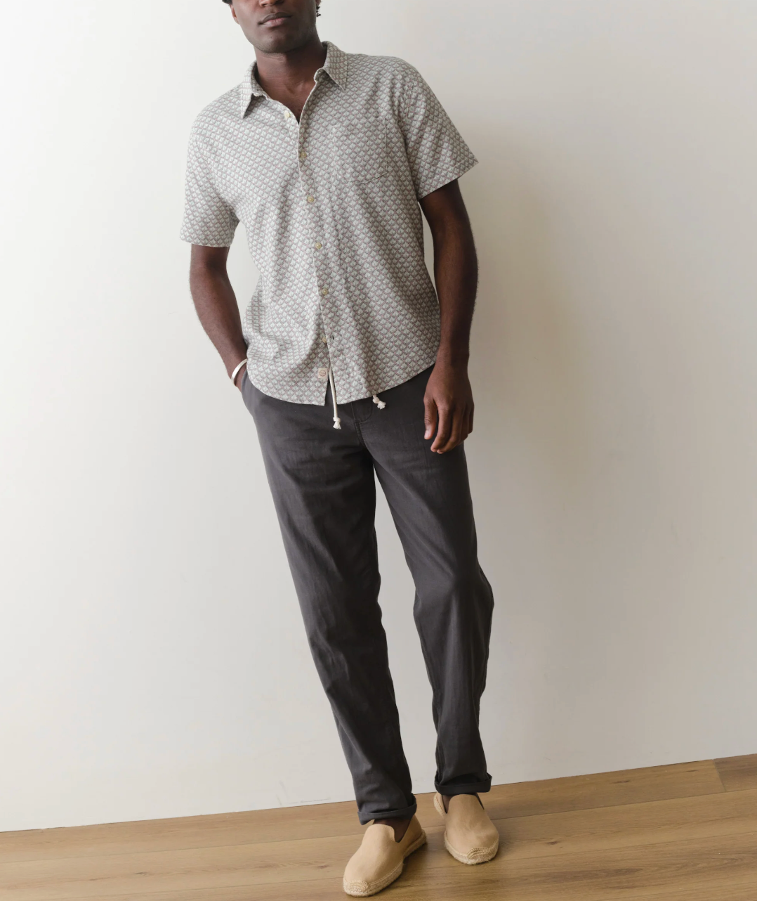 M'S STRETCH SELVAGE SHORT SLEEVE SHIRT