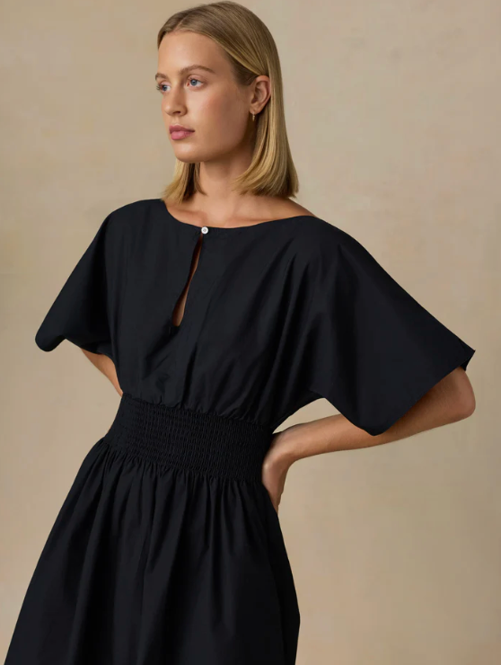 W'S COASTAL POPLIN ELIA MINI SMOCKED DRESS