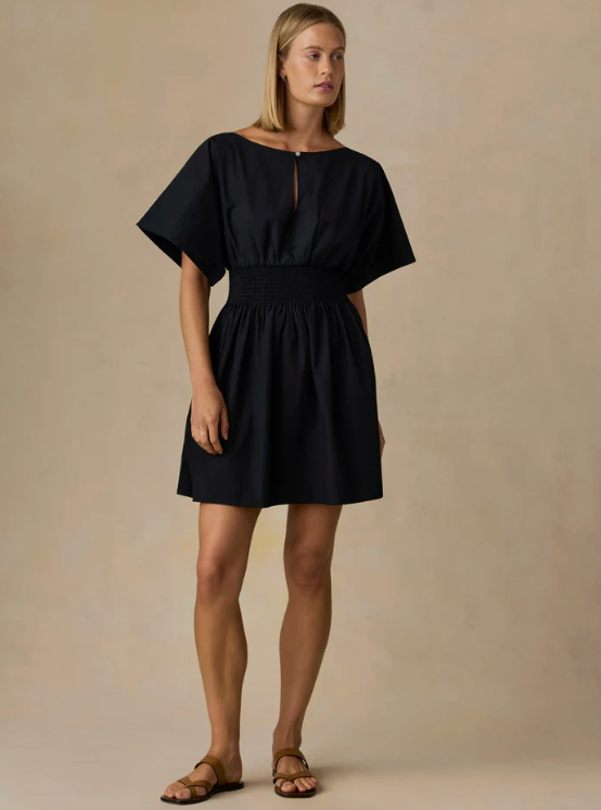 W'S COASTAL POPLIN ELIA MINI SMOCKED DRESS