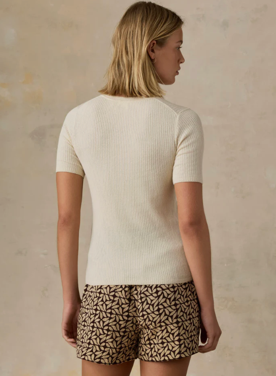 W'S MIRAMAR LINEN MINI RIB TEE