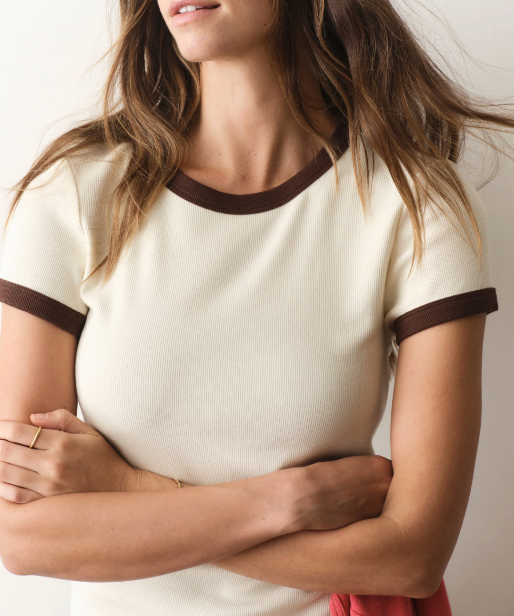 W'S LEXI RIB RINGER TEE