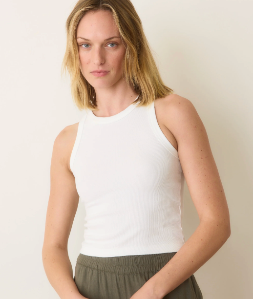 LEXI RIB SUN-IN HIGH NECK CROP TANK