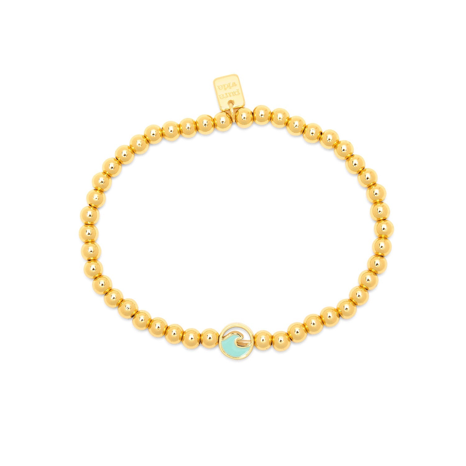 ENAMEL WAVE BALL BEAD STRETCH BRACELET