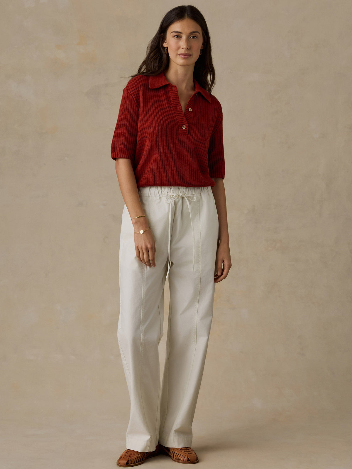 W'S COTTON TWILL DRAWSTRING PANT