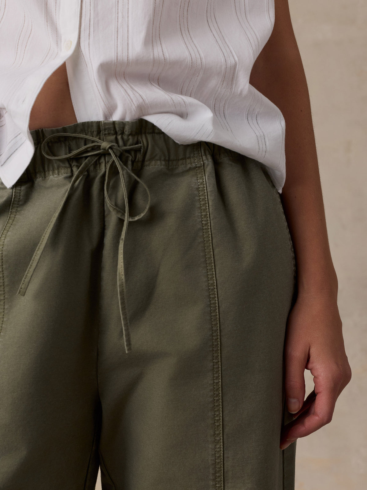 W'S COTTON TWILL DRAWSTRING PANT
